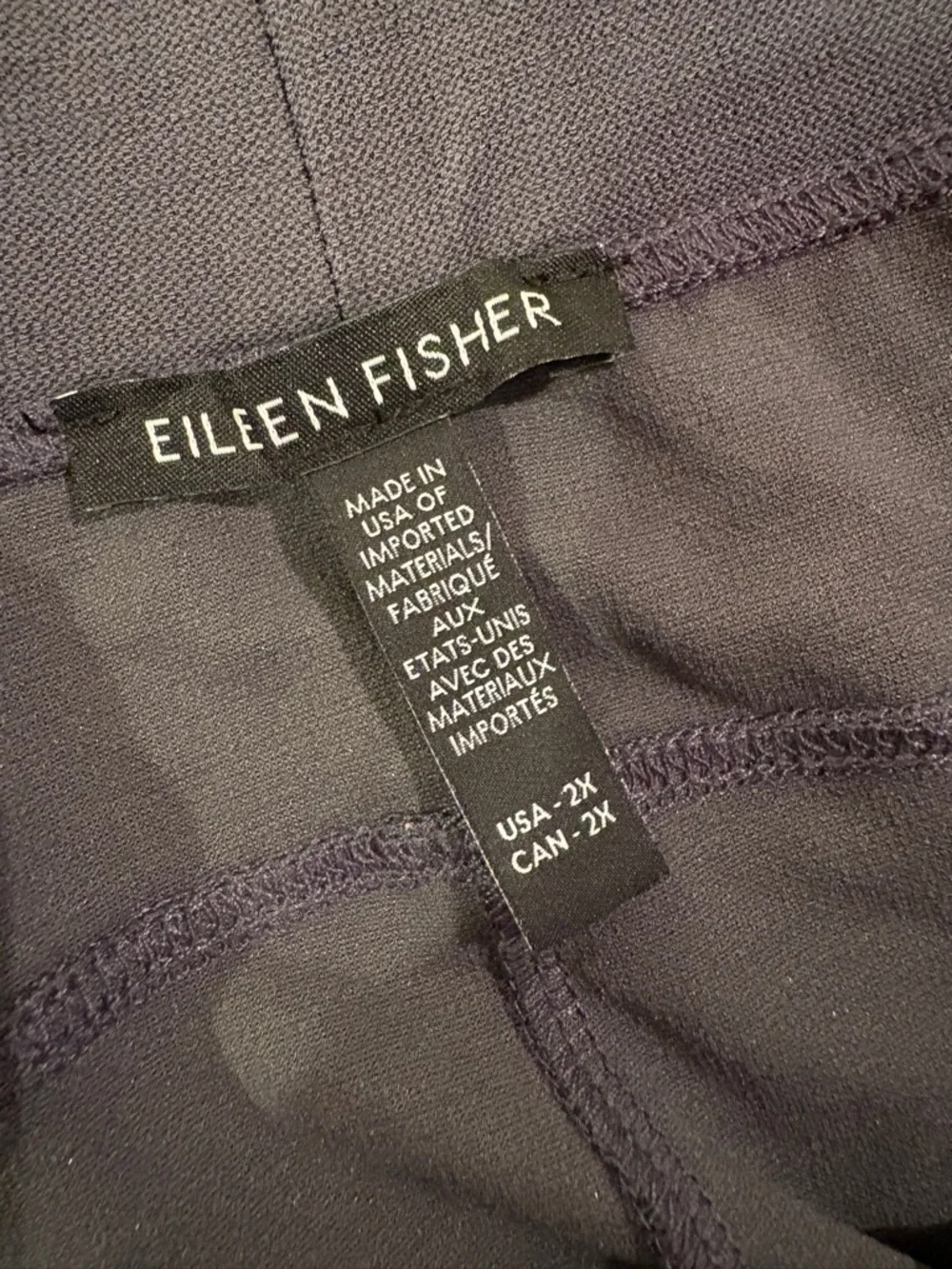 Eileen Fisher Pull-On Pants Blue Gray Cargo Pockets Elastic Waist Relaxed - Picture 3 of 7